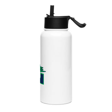 Stainless steel water bottle with a straw lid - Logo